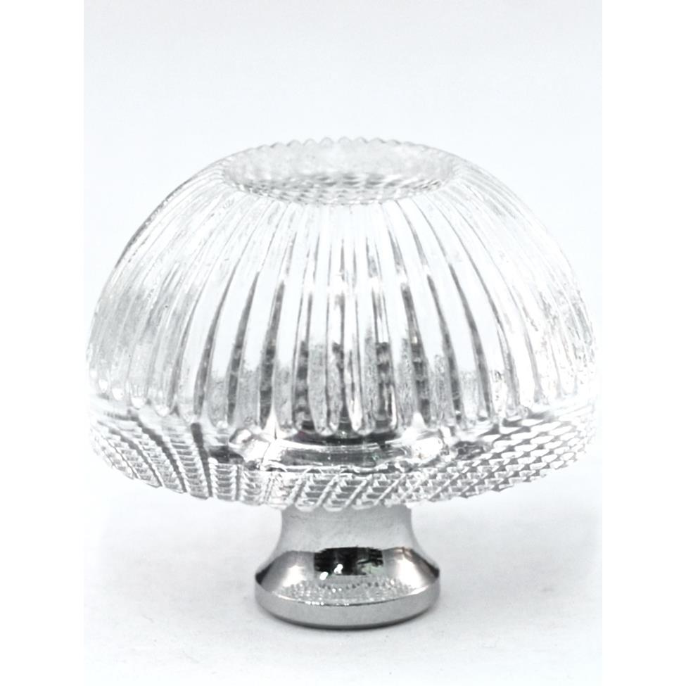 Cal Crystal G248 Crystal Excel GROOVED KNOB in Polished Chrome